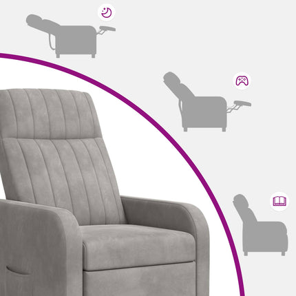 Recliner Ljusgrå Sammet (V)