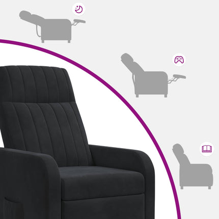 Recliner Svart Sammet (V)