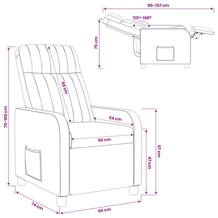 Recliner Turkos Sammet (V)