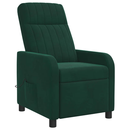 Massagefåtölj Mörkgrön Sammet (V)