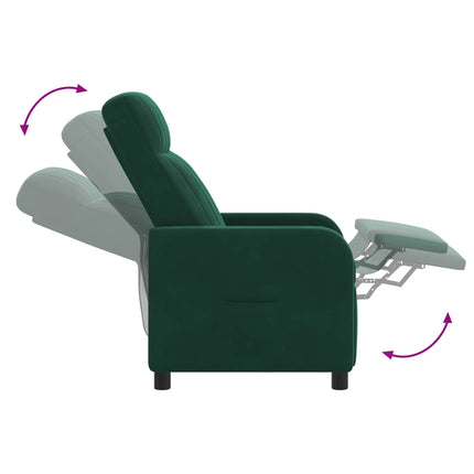 Massagefåtölj Mörkgrön Sammet (V)