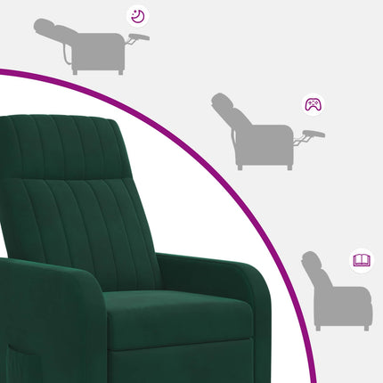 Massagefåtölj Mörkgrön Sammet (V)