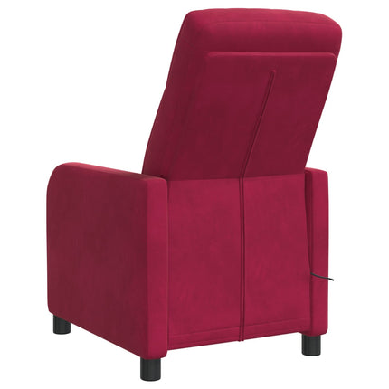 Massagefåtölj Vinröd Sammet (V)