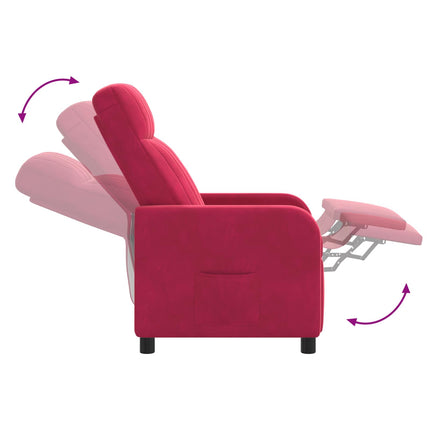 Massagefåtölj Vinröd Sammet (V)