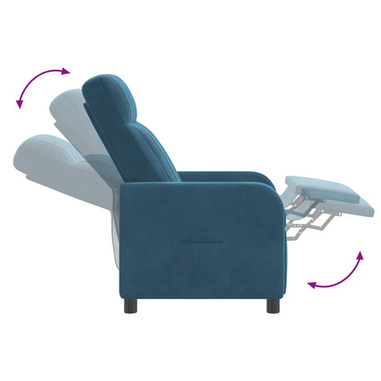 Massagefåtölj Blå Sammet (V)