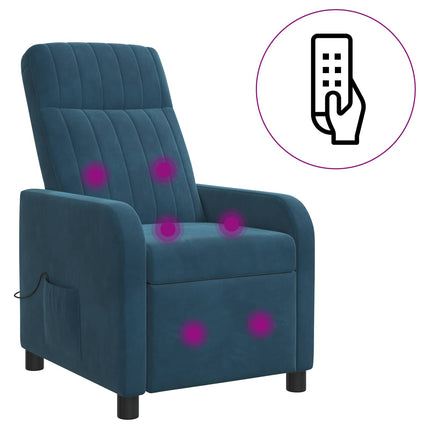Massagefåtölj Blå Sammet (V)
