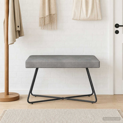 bänk Enfärgad Ljusgrå 80 x 40 x 45 cm Sammet
