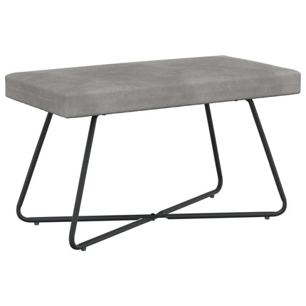 bänk Enfärgad Ljusgrå 80 x 40 x 45 cm Sammet