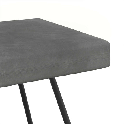 bänk Enfärgad Mörkgrå 80 x 40 x 45 cm Sammet