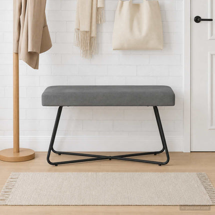 bänk Enfärgad Mörkgrå 80 x 40 x 45 cm Sammet