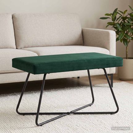 bänk Enfärgad Mörkgrön 80 x 40 x 45 cm Sammet