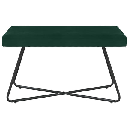bänk Enfärgad Mörkgrön 80 x 40 x 45 cm Sammet
