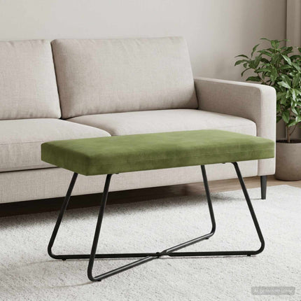 bänk Enfärgad Ljusgrön 80 x 40 x 45 cm Sammet