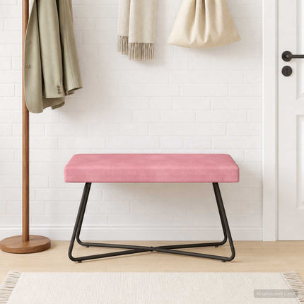 bänk Enfärgad Rosa 80 x 40 x 45 cm Sammet
