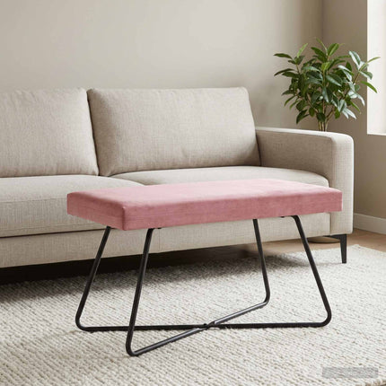 bänk Enfärgad Rosa 80 x 40 x 45 cm Sammet