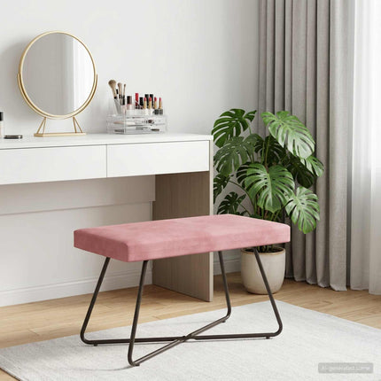 bänk Rosa 80 x 40 x 45 cm Sammet