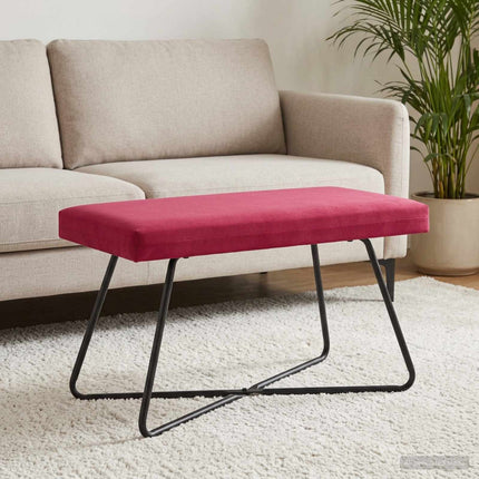 bänk Enfärgad Vinröd 80 x 40 x 45 cm Sammet