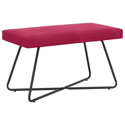 bänk Enfärgad Vinröd 80 x 40 x 45 cm Sammet