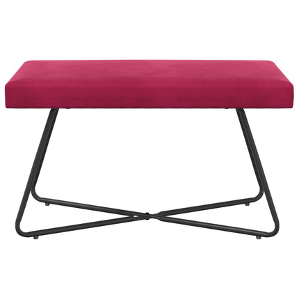 bänk Enfärgad Vinröd 80 x 40 x 45 cm Sammet