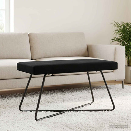 bänk Enfärgad Svart 80 x 40 x 45 cm Sammet