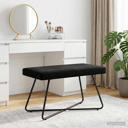 bänk Svart 80 x 40 x 45 cm Sammet