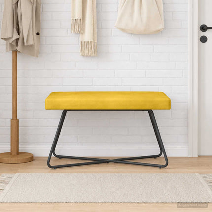 bänk Enfärgad Gul 80 x 40 x 45 cm Sammet