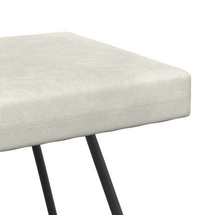 bänk Enfärgad Gräddvit 80 x 40 x 45 cm Sammet