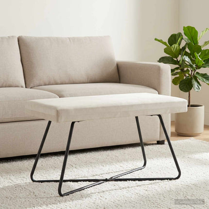bänk Enfärgad Gräddvit 80 x 40 x 45 cm Sammet