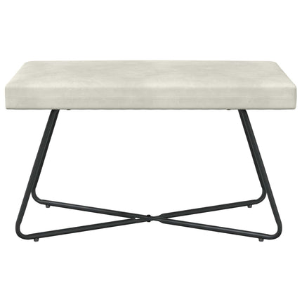 bänk Enfärgad Gräddvit 80 x 40 x 45 cm Sammet