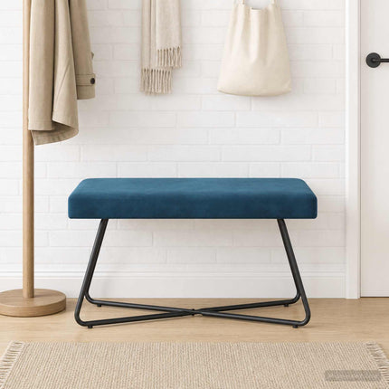 bänk Enfärgad Blå 80 x 40 x 45 cm Sammet