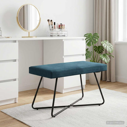 bänk Blå 80 x 40 x 45 cm Sammet