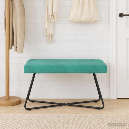 bänk Enfärgad Turkos 80 x 40 x 45 cm Sammet