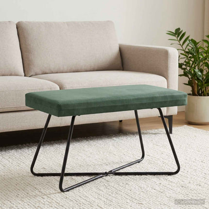 bänk Enfärgad Havgrön 80 x 40 x 45 cm Sammet