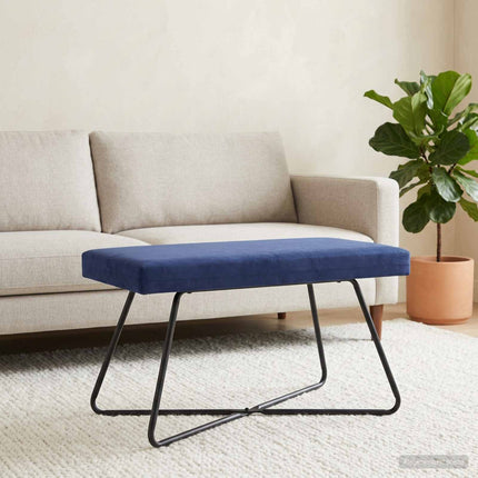 bänk Enfärgad Polisblå 80 x 40 x 45 cm Sammet