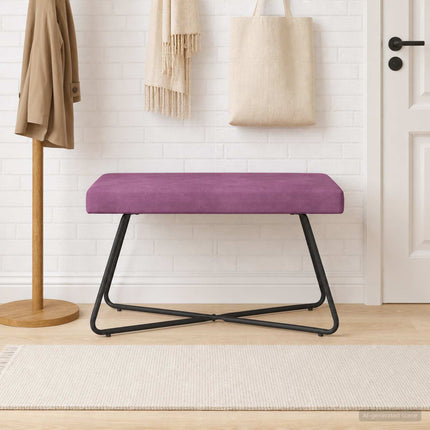 bänk Enfärgad Lila 80 x 40 x 45 cm Sammet