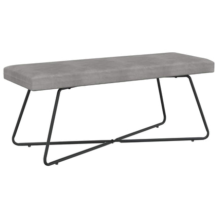 bänk Enfärgad Ljusgrå 110 x 40 x 45 cm Sammet