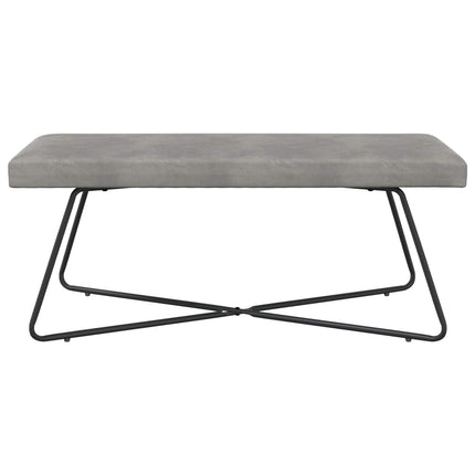 bänk Enfärgad Ljusgrå 110 x 40 x 45 cm Sammet