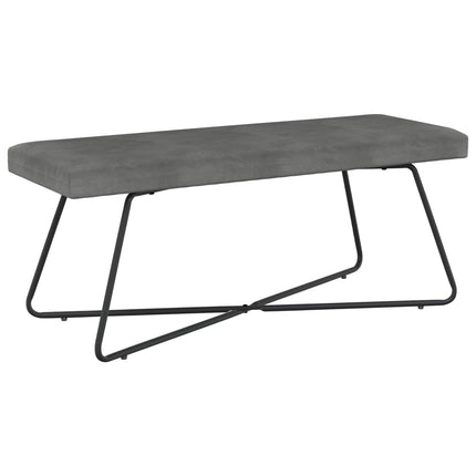 bänk Enfärgad Mörkgrå 110 x 40 x 45 cm Sammet