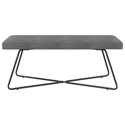 bänk Enfärgad Mörkgrå 110 x 40 x 45 cm Sammet