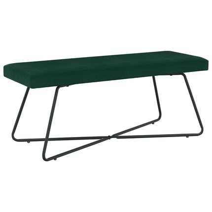 bänk Enfärgad Mörkgrön 110 x 40 x 45 cm Sammet