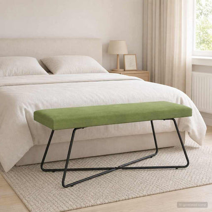 bänk Enfärgad Ljusgrön 110 x 40 x 45 cm Sammet