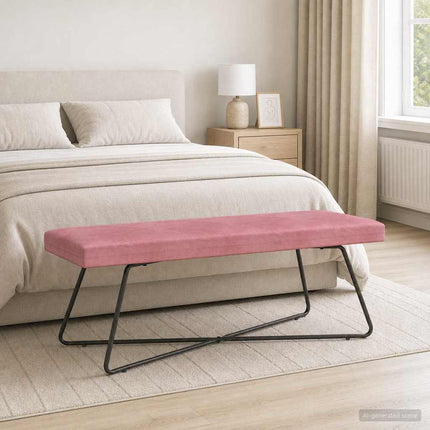 bänk Enfärgad Rosa 110 x 40 x 45 cm Sammet