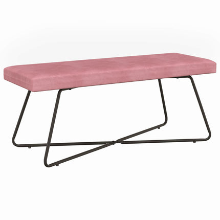 bänk Enfärgad Rosa 110 x 40 x 45 cm Sammet