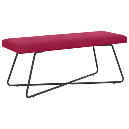 bänk Enfärgad Vinröd 110 x 40 x 45 cm Sammet