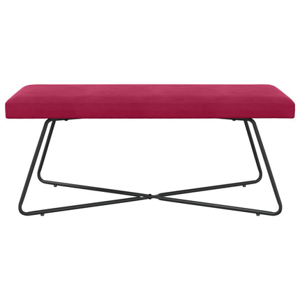 bänk Enfärgad Vinröd 110 x 40 x 45 cm Sammet