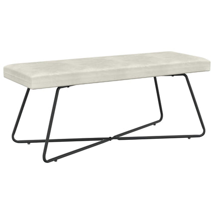 bänk Enfärgad Gräddvit 110 x 40 x 45 cm Sammet