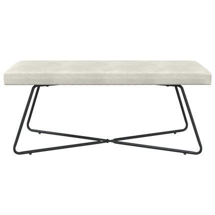 bänk Enfärgad Gräddvit 110 x 40 x 45 cm Sammet