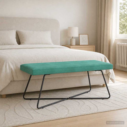bänk Enfärgad Turkos 110 x 40 x 45 cm Sammet