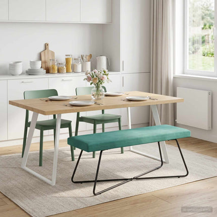 bänk Turkos 110 x 40 x 45 cm Sammet