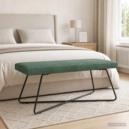bänk Enfärgad Havgrön 110 x 40 x 45 cm Sammet